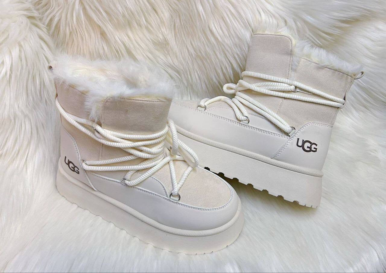 Ugg damă alb-maro AnT