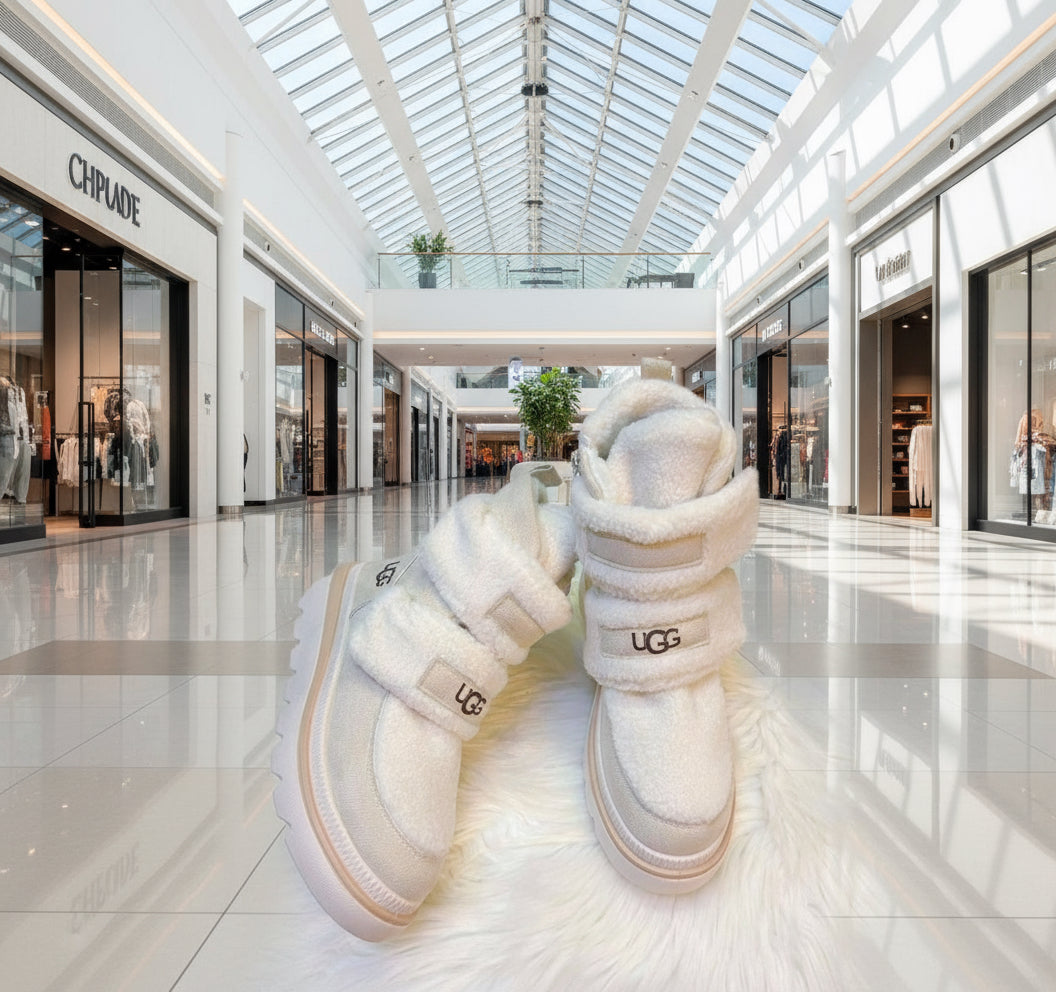 Ugg damă alb-maro AnT